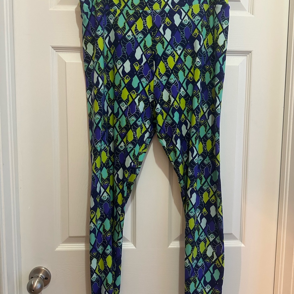 LuLaRoe Disney Women's Leggings with Maleficent Harlequin pattern